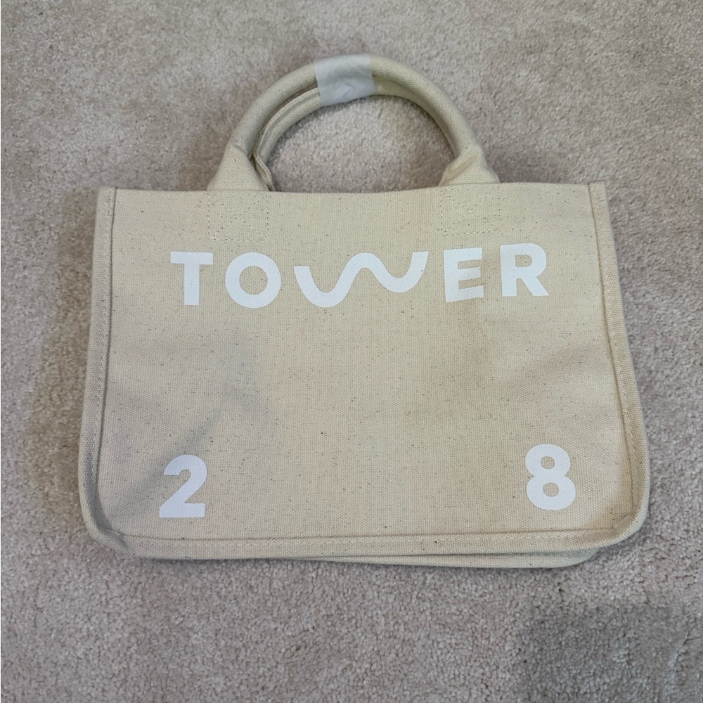 NEW Tower 28 Beige Canvas Tote Bag + mini lip gloss - Picture 4 of 8